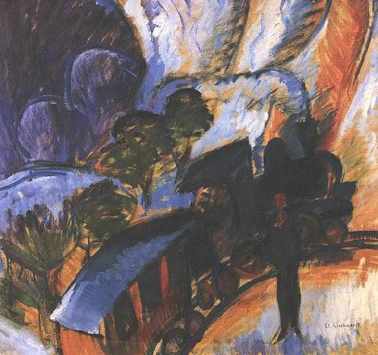 Ernst Ludwig Kirchner Rhaetian Railway, Davos oil painting image